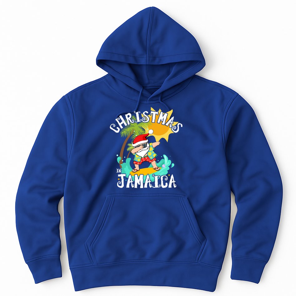 Christmas In Jamaica Dabbing Santa Family Vacation Gift Hoodie