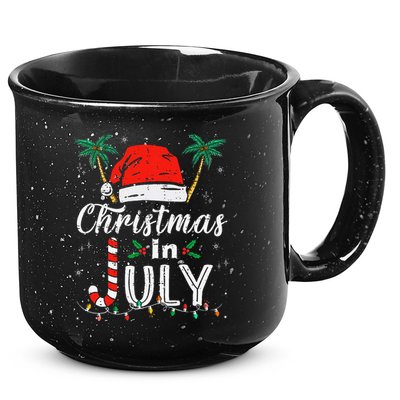 Christmas In July Santa Hat Funny Xmas 15oz Campfire Ceramic Mug