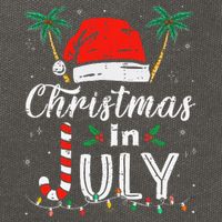 Christmas In July Santa Hat Funny Xmas Cotton Canvas Backpack