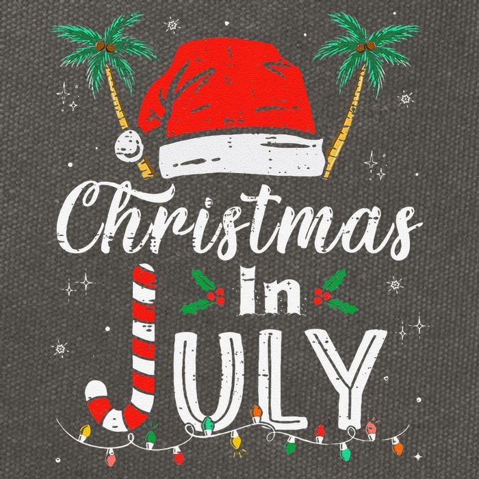Christmas In July Santa Hat Funny Xmas Cotton Canvas Backpack