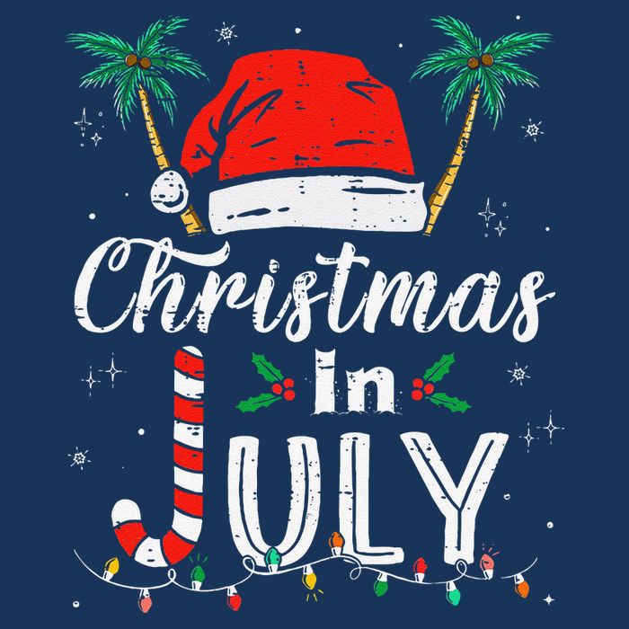 Christmas In July Santa Hat Funny Xmas Cooling Performance Crew T-Shirt