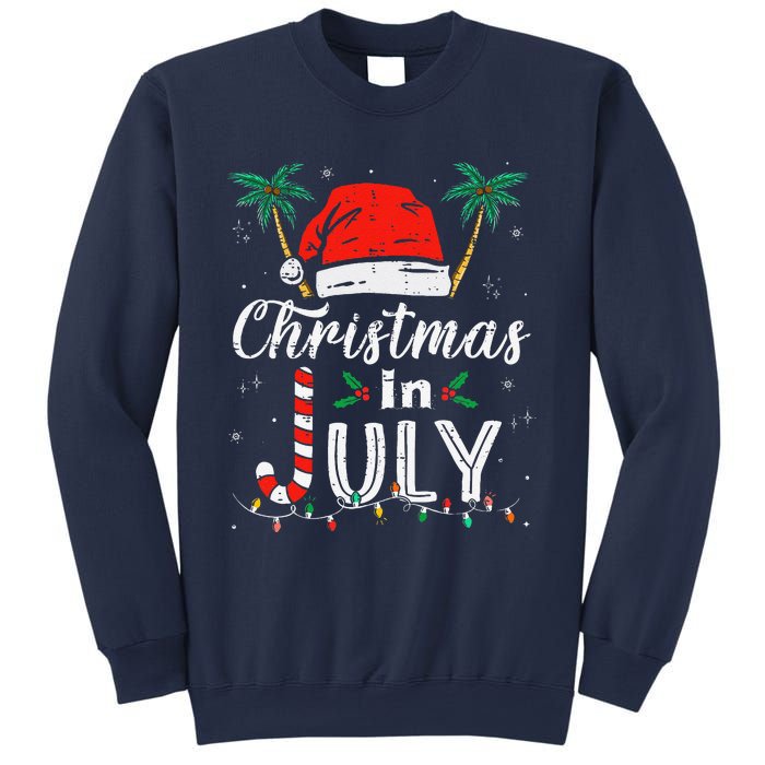 Christmas In July Santa Hat Funny Xmas Sweatshirt