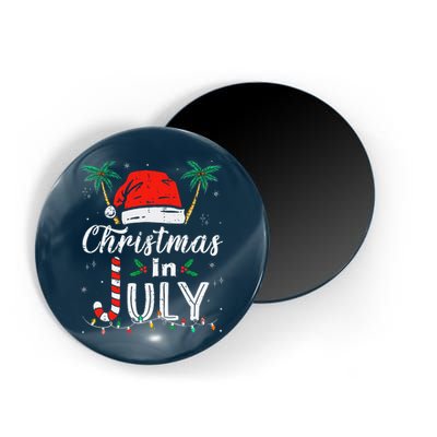 Christmas In July Santa Hat Funny Xmas Magnet