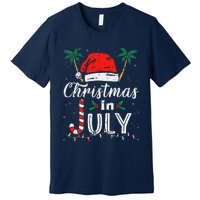 Christmas In July Santa Hat Funny Xmas Premium T-Shirt