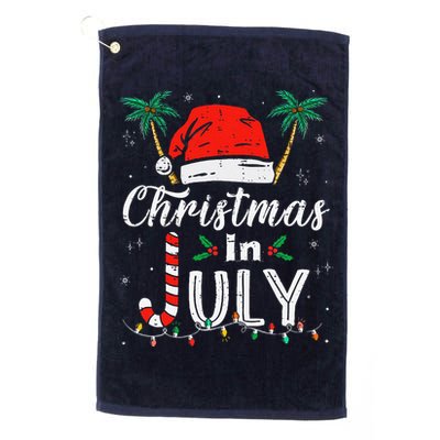 Christmas In July Santa Hat Funny Xmas Golf Towel