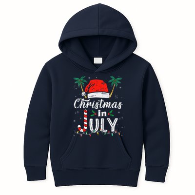Christmas In July Santa Hat Funny Xmas Kids Hoodie