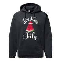 Christmas In July Watermelon Fun Santa Beach Summer Performance Fleece Hoodie