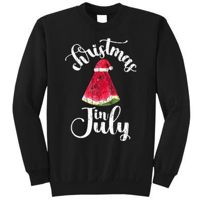 Christmas In July Watermelon Fun Santa Beach Summer Sweatshirt