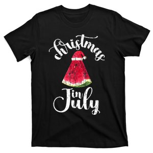 Christmas In July Watermelon Fun Santa Beach Summer T-Shirt