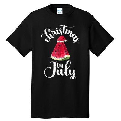 Christmas In July Watermelon Fun Santa Beach Summer Tall T-Shirt