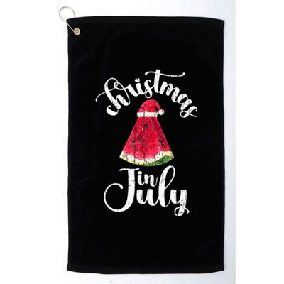 Christmas In July Watermelon Fun Santa Beach Summer Platinum Collection Golf Towel