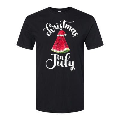 Christmas In July Watermelon Fun Santa Beach Summer Softstyle CVC T-Shirt