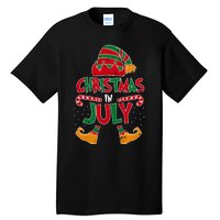 Christmas In July Elf Beach Summer Funny Christmas In July Tall T-Shirt