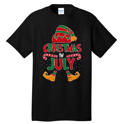 Christmas In July Elf Beach Summer Funny Christmas In July Tall T-Shirt