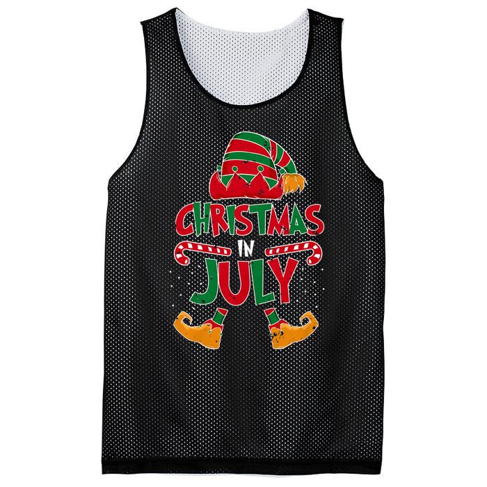 Christmas In July Elf Beach Summer Funny Christmas In July Mesh Reversible Basketball Jersey Tank