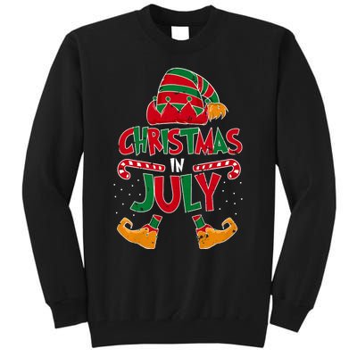 Christmas In July Elf Beach Summer Funny Christmas In July Tall Sweatshirt