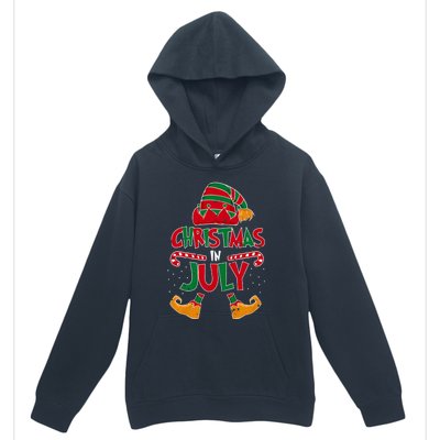 Christmas In July Elf Beach Summer Funny Christmas In July Urban Pullover Hoodie