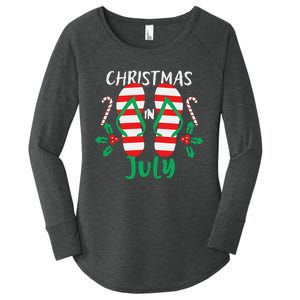 Christmas in July Flip Flops Summer Tee Women's Perfect Tri Tunic Long Sleeve Shirt