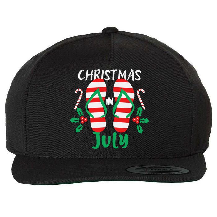 Christmas in July Flip Flops Summer Tee Wool Snapback Cap