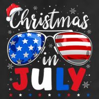 Christmas In July Santa Hat Sunglasses Usa Flag 4th Of July Beanie