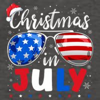 Christmas In July Santa Hat Sunglasses Usa Flag 4th Of July Vector Backpack