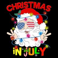 Christmas In July Santa Hat Sunglasses Usa Flag Summer Impact Tech Backpack