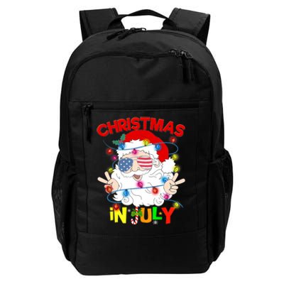 Christmas In July Santa Hat Sunglasses Usa Flag Summer Daily Commute Backpack