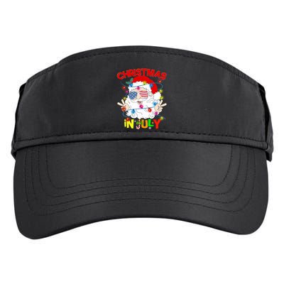 Christmas In July Santa Hat Sunglasses Usa Flag Summer Adult Drive Performance Visor
