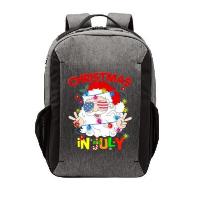 Christmas In July Santa Hat Sunglasses Usa Flag Summer Vector Backpack