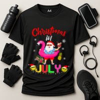 Christmas In July Santa Hawaiian Flamingo Summer Beach Performance Shirt