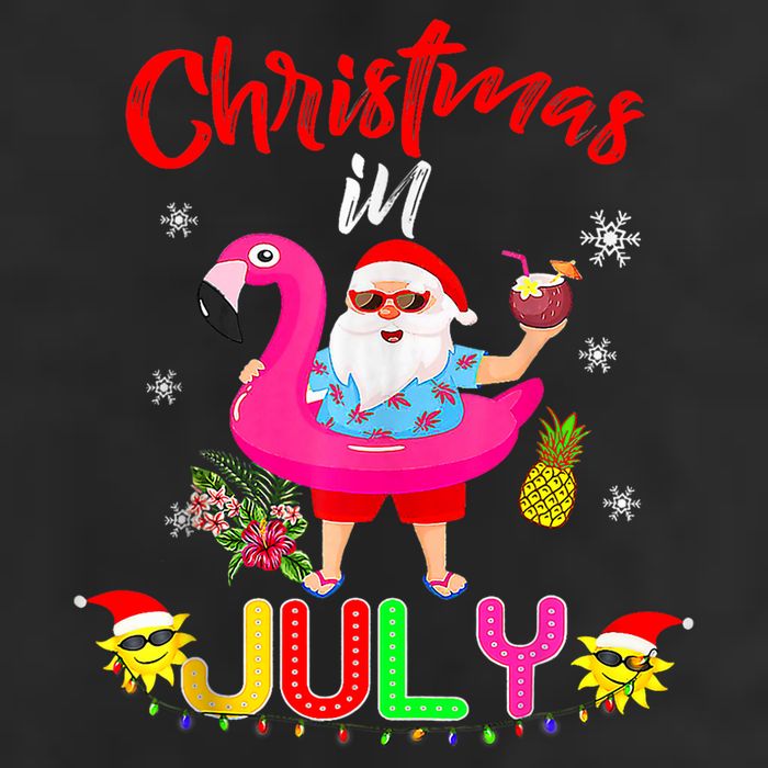 Christmas In July Santa Hawaiian Flamingo Summer Beach Beanie