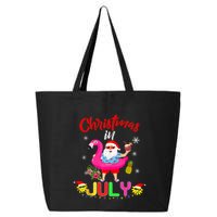 Christmas In July Santa Hawaiian Flamingo Summer Beach 25L Jumbo Tote