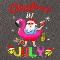 Christmas In July Santa Hawaiian Flamingo Summer Beach Cotton Canvas Backpack