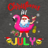 Christmas In July Santa Hawaiian Flamingo Summer Beach Vector Backpack