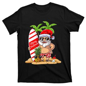 Christmas in July Santa Hawaiian Summer Surf Surfing Surfer T-Shirt