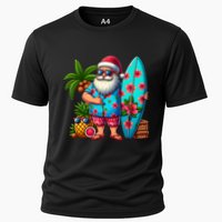 Christmas In July Santa Beach Summer Cooling Performance Crew T-Shirt