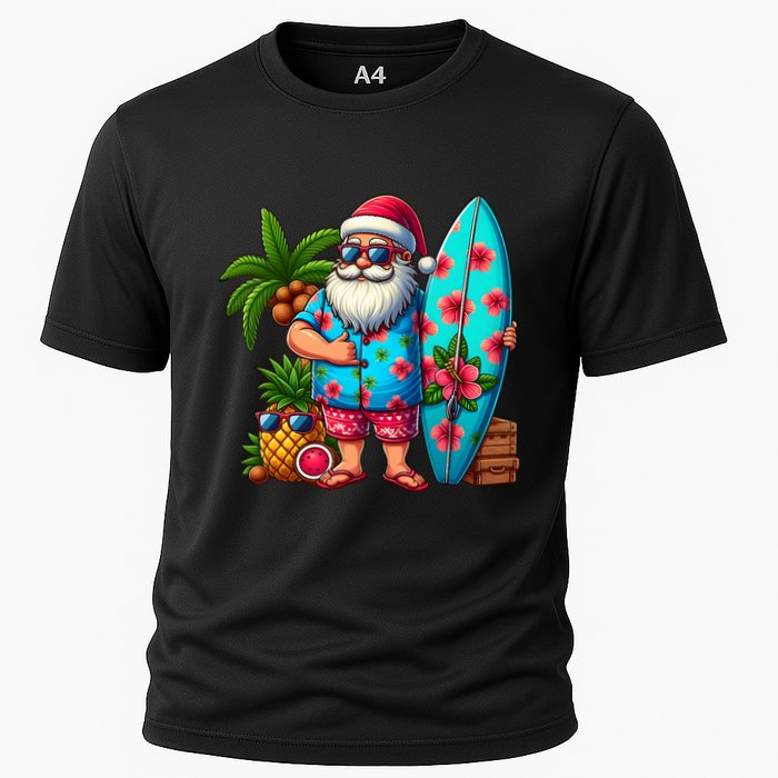 Christmas In July Santa Beach Summer Cooling Performance Crew T-Shirt