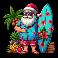 Christmas In July Santa Beach Summer Cooling Performance Crew T-Shirt