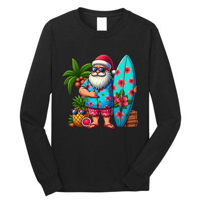 Christmas In July Santa Beach Summer Long Sleeve Shirt