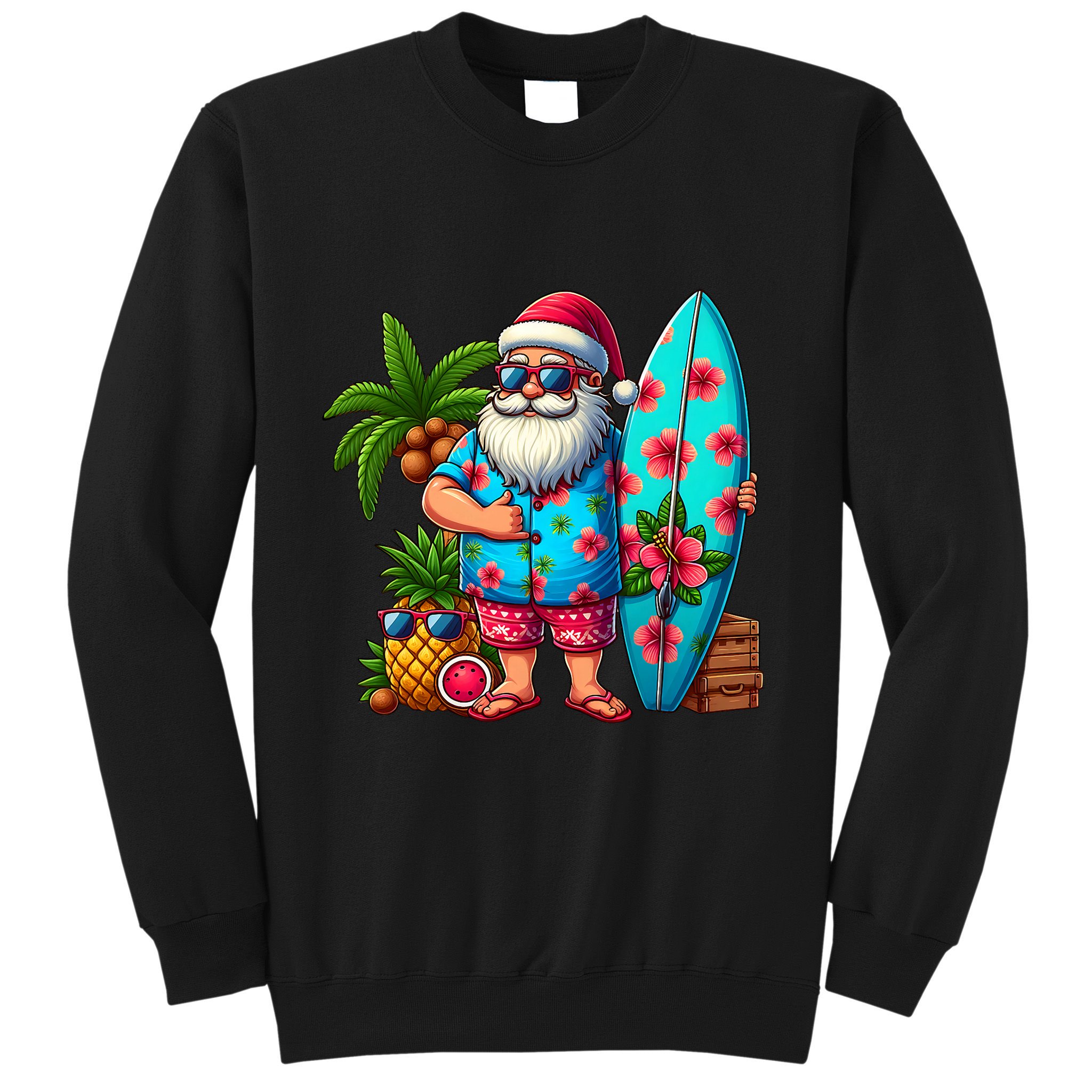 Christmas In July Santa Beach Summer Sweatshirt