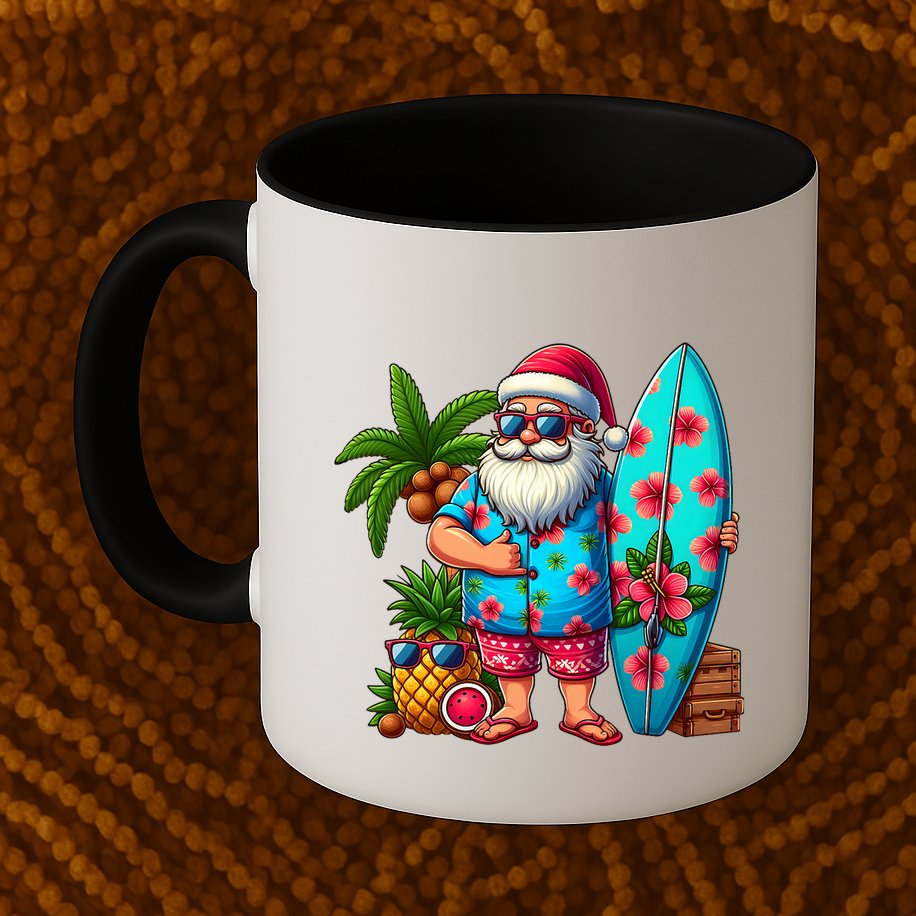Christmas In July Santa Beach Summer Mug