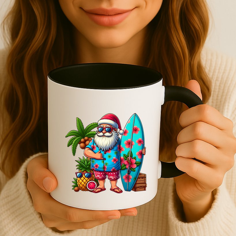 Christmas In July Santa Beach Summer Mug