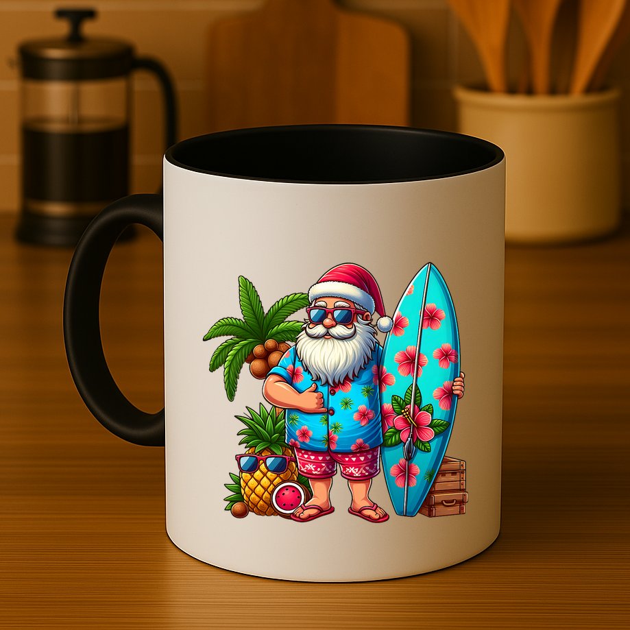 Christmas In July Santa Beach Summer Mug