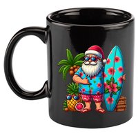 Christmas In July Santa Beach Summer 11oz C Handle Ceramic Mug