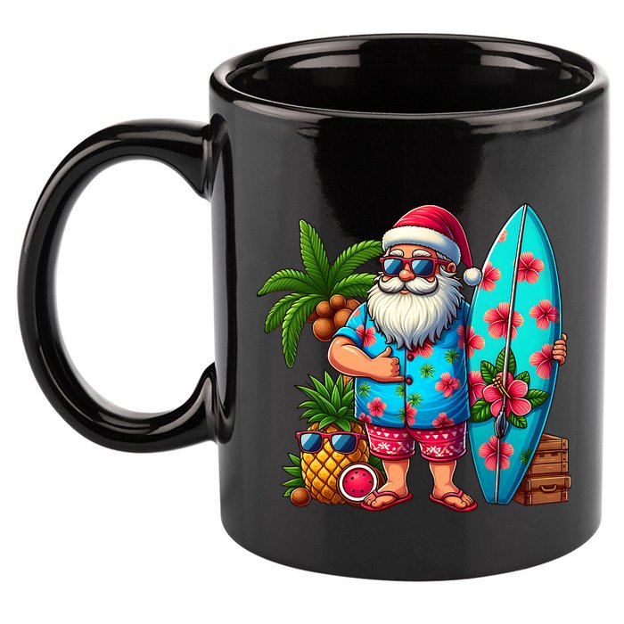 Christmas In July Santa Beach Summer 11oz C Handle Ceramic Mug