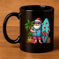 Christmas In July Santa Beach Summer 11oz C Handle Ceramic Mug