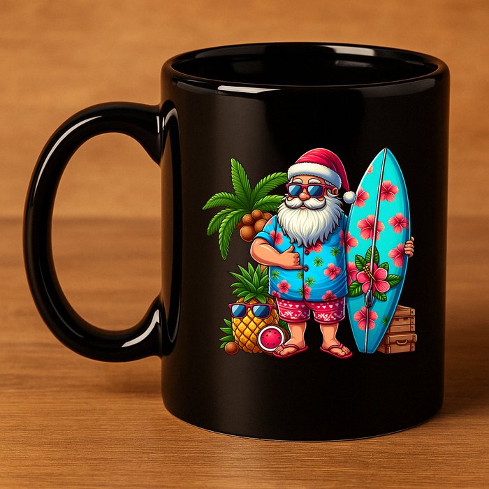 Christmas In July Santa Beach Summer 11oz C Handle Ceramic Mug