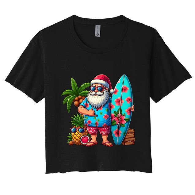 Christmas In July Santa Beach Summer Crop Top