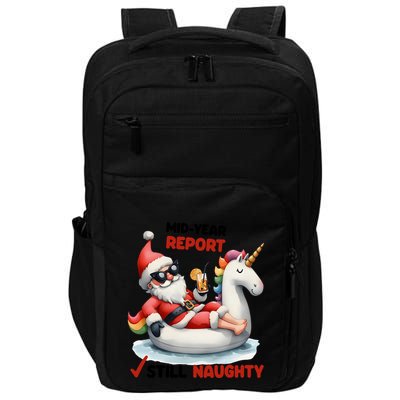 Christmas In July Santa On Unicorn Pool Float Still Naughty Impact Tech Backpack