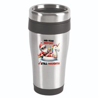 Christmas In July Santa On Unicorn Pool Float Still Naughty 16oz Travel Tumbler